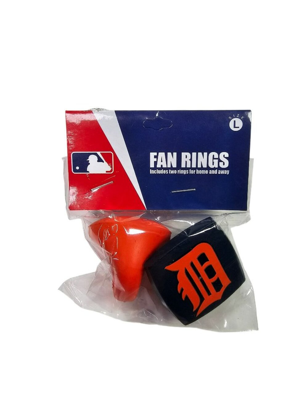 Detroit Tigers Baseball Fan Rings 2-Pack Size Large 2015 Foam Fanatics MLB